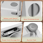 CUSIMAX Meat Slicer for Home,Foldable Meat Slicer with Child Safety Switch and 2 Removable Blades,Electric Deli Slicer Adjustable Thickness 0-20mm for Cut Meat,Cheese,Bread,Fruit,Storage Bag