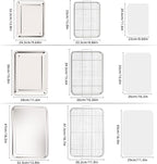 Air Fryer Basket for Oven, 3 Set Stainless Steel Oven Air Fryer Basket and Tray with 90 PCS Parchment Papers, OPENICE Air Fryer Pans and Crisper Tray - 18.7" x 12.8", 15.6" × 11.6" & 12.8" × 9.6"