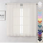 Ivory Sheer Curtains 63 Inch Long 2 Panels, Elegant Voile Drapes by Lecloud