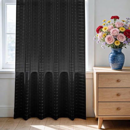 SpaceDresser Check Sheer Curtains 90 Inches Long - Image 3