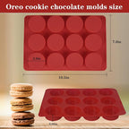 2 Pcs Round Chocolate Cookie Molds, SAGOOITS 12-Cavity Cylinder Chocolate Cover Cookie Silicone Molds for Candy Mini Cakes Jelly Baking