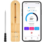Amsau Wireless Smart Meat Thermometer with Bluetooth | Long Range | Measures Internal & Ambient Temp | for BBQ, Oven, Grill, Kitchen, Smoker, Rotisserie (Black)