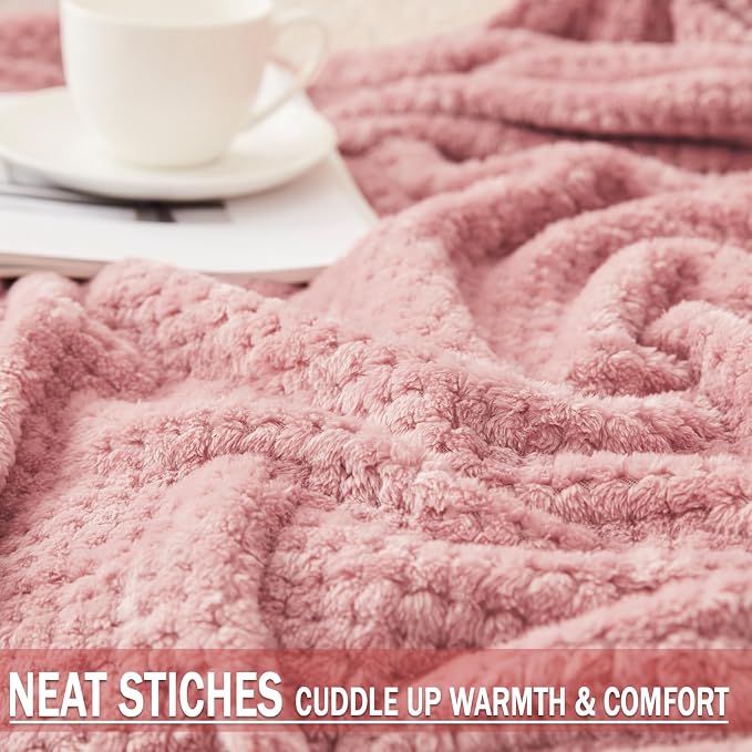 Exclusivo Mezcla Soft Waffle Fleece Bed Blanket Twin XL Size, Cozy Fluffy Design - Image 6