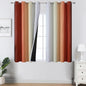 Burnt Orange and Greyish White Ombre Blackout Curtains 52Wx45L Inch Long | by ESTELARTEXTILER