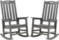 Psilvam Outdoor Rocking Chair Set of 2, Poly Lumber Oversized Rocking Chair by PsilvamGardenFurniture