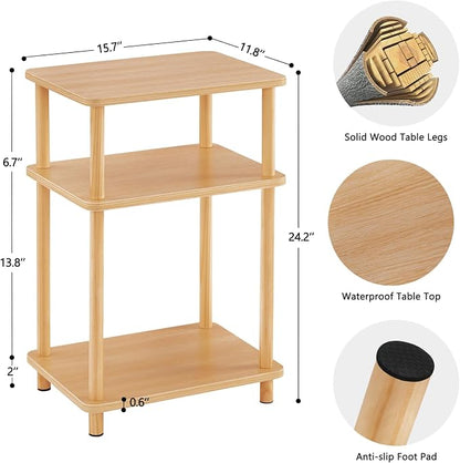 Apicizon 3 Tier End Table, Record Player Stand - Image 2