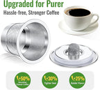 CAPMESSO Reusable K-Cups for Keurig 1.0: Stainless Steel Refillable Coffee Pods - Universal Metal Coffee Filter for Keurig Coffee Maker, Dual-mesh for Richer Coffee NO Sediment, Eco-Friendly (4 Pack)