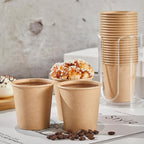 400 Pack 5 oz Kraft Paper Cups, Disposable Bathroom Cups, Mini Mouthwash Cups, Hot/Cold Beverage Drinking Cup for Home, Store, Travel, Events (Brown)