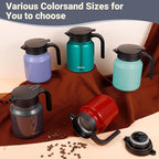 34Oz Thermal Coffee Carafe for Hot/Cold, Stainless Steel Thermos Carafes for Hot Liquids, Dustproof Insulated Hot Water Carafe for Party/Home,Charcoal