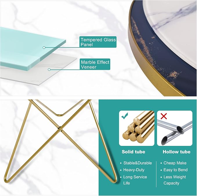 HLR Modern Round Side Table Set of 2, End Table - Image 9