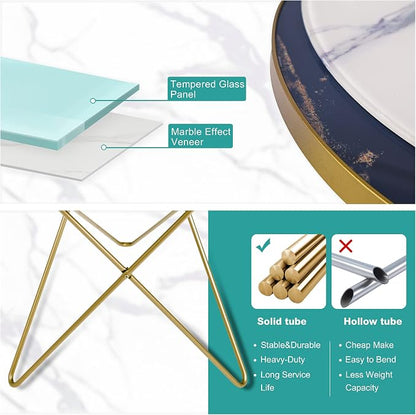 HLR Modern Round Side Table Set of 2, End Table - Image 9
