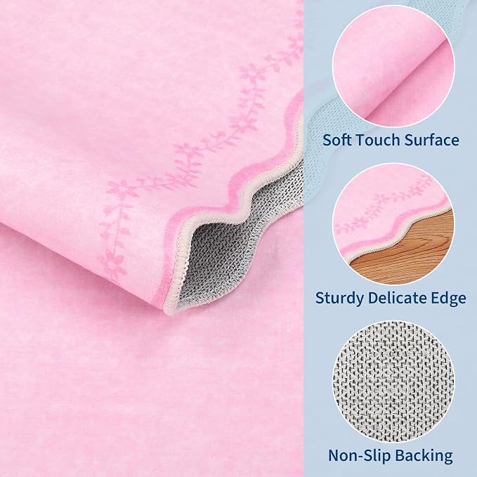 GarveeHome 2x6 Scalloped Washable Runner Rug Non Slip Hallway Kitchen Rug | - Image 5