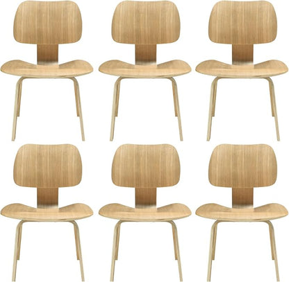 Modway Fathom Mid-Century Modern Molded Plywood Six Kitchen and Dining Room by Modway