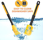 Extra Long Silicone Pastry Brush+Spatula - Heat Resistant, for Baking, Scraping, Mixing, BBQ, Grill, Kitchen, Cooking, Spread Oil, Butter (Yellow Brush+Spatula)