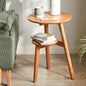 Side Table, 2-Tier Round End Tables Living Room, Mid Century Modern Side Table by Cttasty