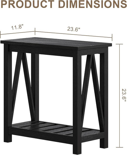 ChooChoo Farmhouse End Table, Narrow Side Table, Slim End Table - Image 3