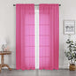 Sheer Hot Pink Curtains for Bedroom Living Room 78 Inches Long 2 Panels Set by OWENIE