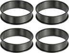 HARFINGTON 4pcs Crumpet Rings 3.15" Nonstick Round Cake Ring Stainless Steel Double Rolled English Pastry Rings for Kitchen Baking Crumpet Dessert, Black