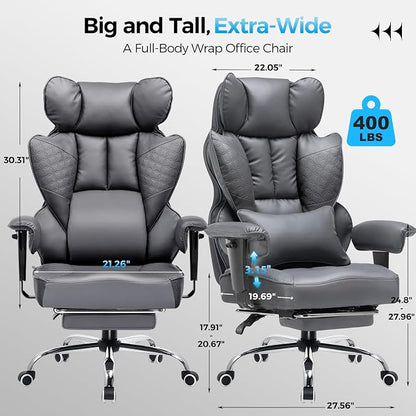 COMHOMA Big and Tall Office Chair Heavy Duty Wide Ergonomic Gaming Chair - Image 2