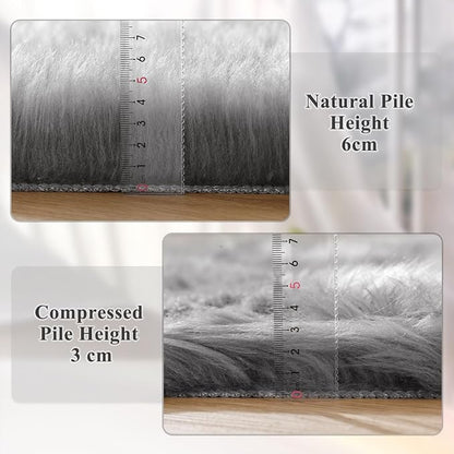 ORINOVA Gray Furry 5x7 Area Rugs - Image 4
