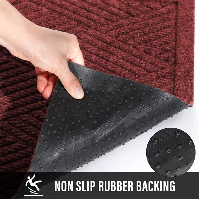 Durable Front Door Mat, Absorbent Muddy Dirt Resist Welcome Door Mats Outdoor - Image 3