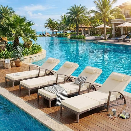 GarveeLife Outdoor Wicker Chaise Lounge Chair - Image 7