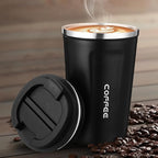 6 Pack Travel Coffee Mugs 12oz Double Wall Insulated Coffee Cups Bulk with Lid Vacuum Stainless Steel Leak Proof Reusable Portable Tumblers for Cold and Hot Drinks(Black)
