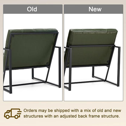Glitzhome Mid Century Green Accent Chair, Modern Living Room Armchairs - Image 5
