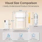 Waterdrop Water Filter Pitcher with 1 Filter, 200-Gallon Long-Life, Chubby 10-Cup Large Water Filter Pitcher, NSF Certified, 5X Times Lifetime, Reduces PFOA/PFOS, BPA Free, White