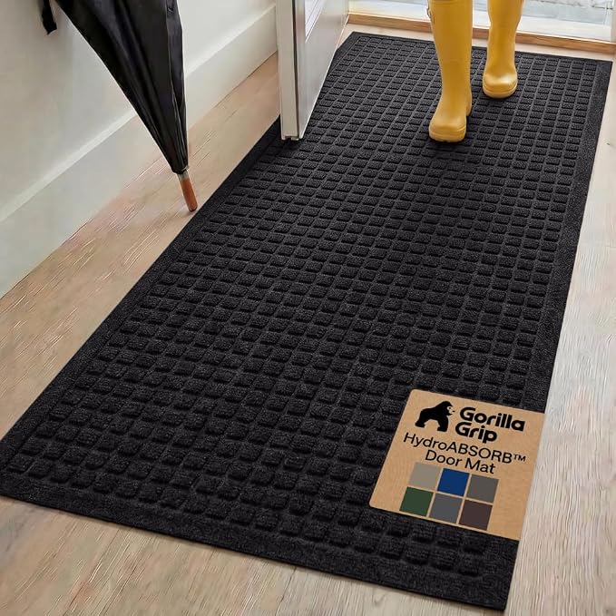 GORILLA GRIP® Ultra Absorbent Front Door Mat Outside Entrance 72x24, Traps Dirt by Unknown