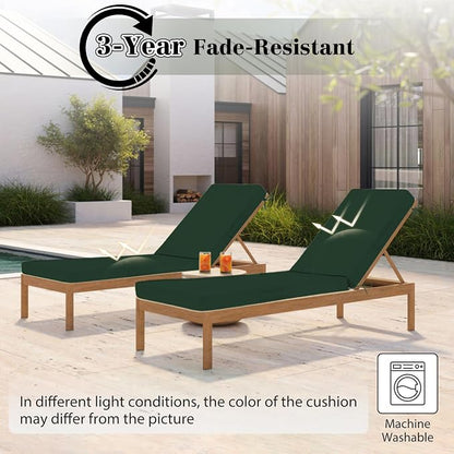 Chaise Lounge Cushions Outdoor, 4 Adjustable Ties Lounge Chair Cushions - Image 6