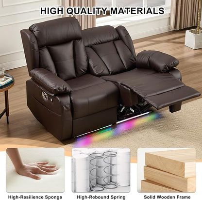 58.3" Reclining Loveseat Sofa, RV Loveseat Recliner Couch - Image 8