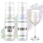 Edible Glitter Spray,2 Colors Iridescent & Iridescent Gold Food Grade Edible Glitter Set for Drink Cake Beverages,Cupcakes,Cake Pops and Cookies Decorating