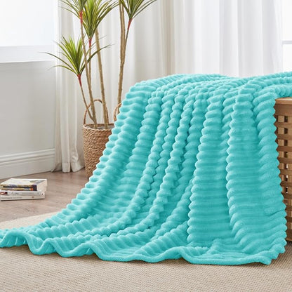 BEDELITE Striped Fleece Throw Blanket, Soft Cozy, Lightweight Warm, - Image 7