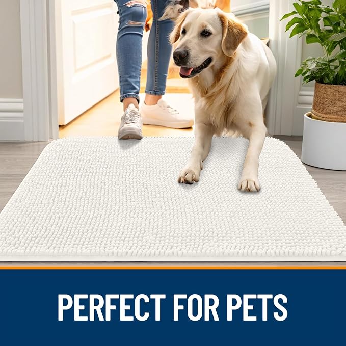 OLANLY Dog Door Mat for Muddy Paws 59x35, Super Absorbent Chenille Mud Mat | - Image 6