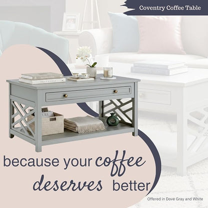 Alaterre Furniture Coventry Classic 36-Inch Wood Coffee Table - Image 3
