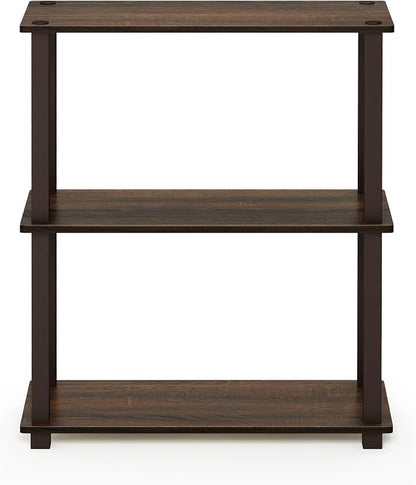 Furinno TURN-S-TUBE Storage Shelves, 3-Tier Book Shelf, Corner Shelf, Toolless - Image 5