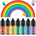 Cherrysea Food Coloring for Cake Decorating Rainbow Edible Food Dye for Baking Royal Icing Cookie Supplies Gluten Free 7x12ml Food Grade Liquid Food Color Kit, 0.4 Fl. Oz/Bottles