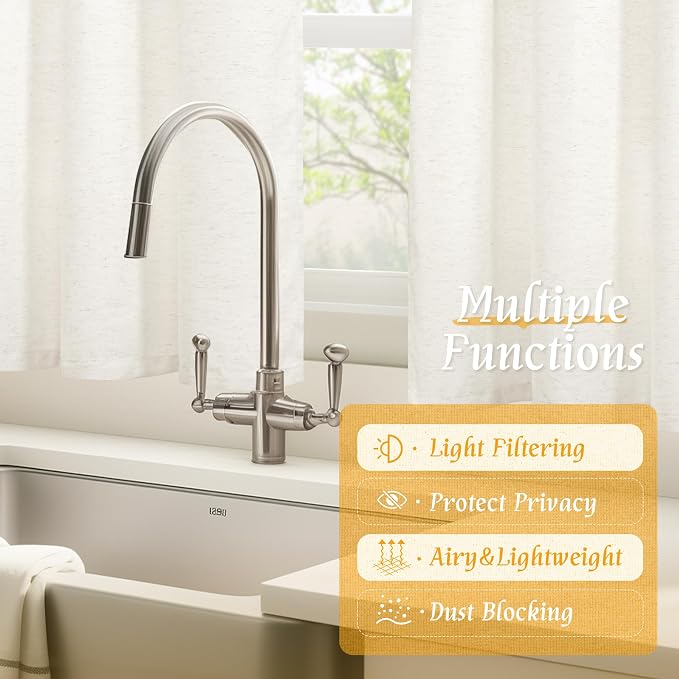 Light Filtering Linen Curtains 54 Inches Long - Image 9