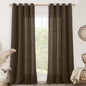 Brown Linen Curtains 90 Inch for Living Room 2 Panels, Bronze Grommet Linen by LAMIT
