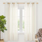 YoungsTex Ivory Linen Semi Sheer Curtains 42 x 72 Inch Length 2 Panels | Light by YoungsTex