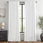 MIULEE 100% Blackout Linen Curtains 42 x 96 Inch Bright White 2 Panels | by MIULEE