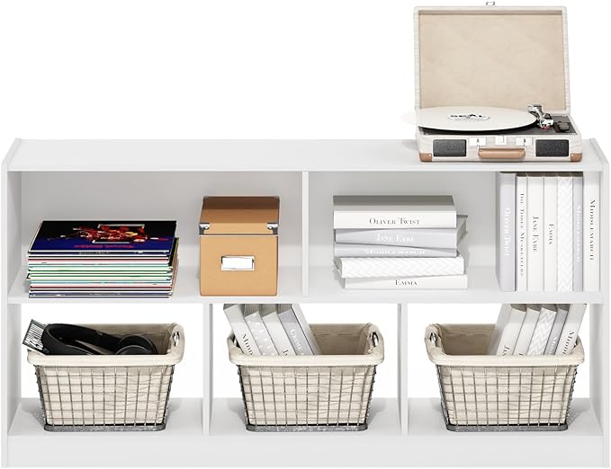 Furinno DALY Book Shelf, 5-Cube Bookshelf, Horizontal Cube Storage Organizer - Image 4