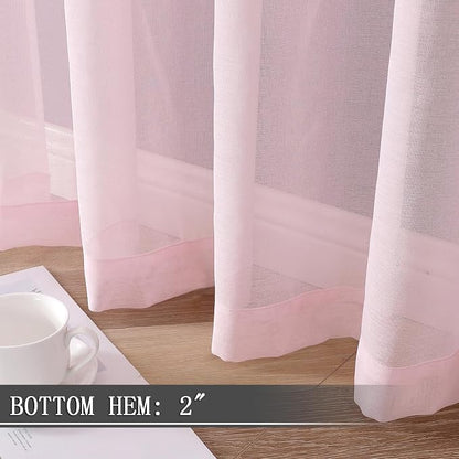 Tollpiz Sheer Curtains Living Room Linen Textured Curtain Sheers Light - Image 4