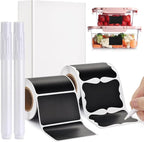 Chalkboard Labels - 300pcs Waterproof Reusable Blackboard Stickers with 2 Free Erasable White Chalk Marker, Mini Decorative Chalk Labels for Jars Containers Kitchen Home Pantry Office