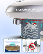 CIRCLE JOY Electric Can Opener, One-Touch Automatic Can Opening with Smooth Edges, Food Safety Handheld Battery-Operated Can Opener for Kitchen and Seniors,Silver
