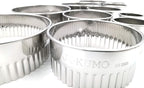 11 Piece Graduated Sizes Fluted Edge Round Pastry/Cookie Cutter Set Heavy Duty 18/8 304 Stainless Steel – Metal Engrave Size –Tin Storage Box for Scones, Pastries, Baking, Desserts, Muffins,