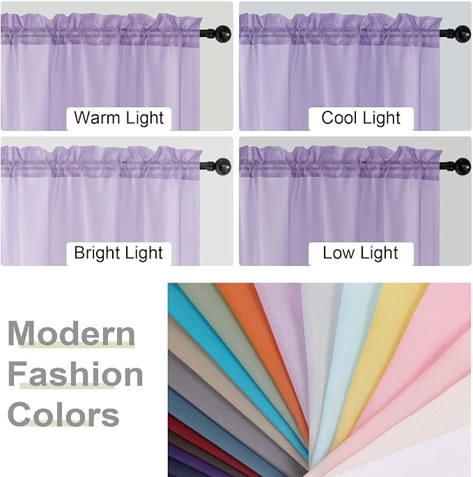 Lavender Sheer Curtains 84 Inches Long 2 Panels, Soft Airy Light Filtering - Image 7