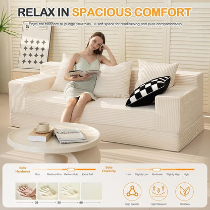 Erament Convertible Futon Sofa Bed Couch, Compression Boneless Floor Couch Sofa - Image 5