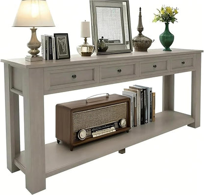 LKTART Solid Wood Console Table, Long Sofa Table Entryway Table by LKTART